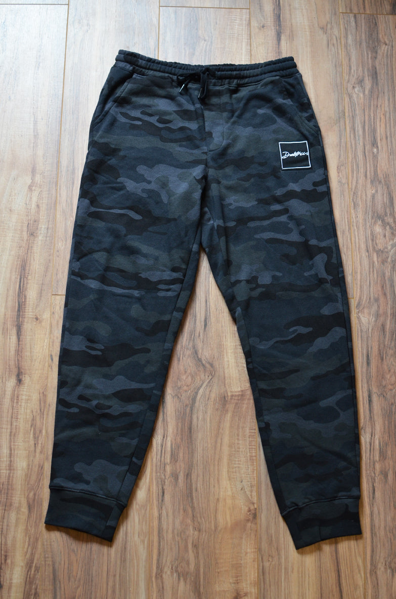 Black Camo Script Joggers
