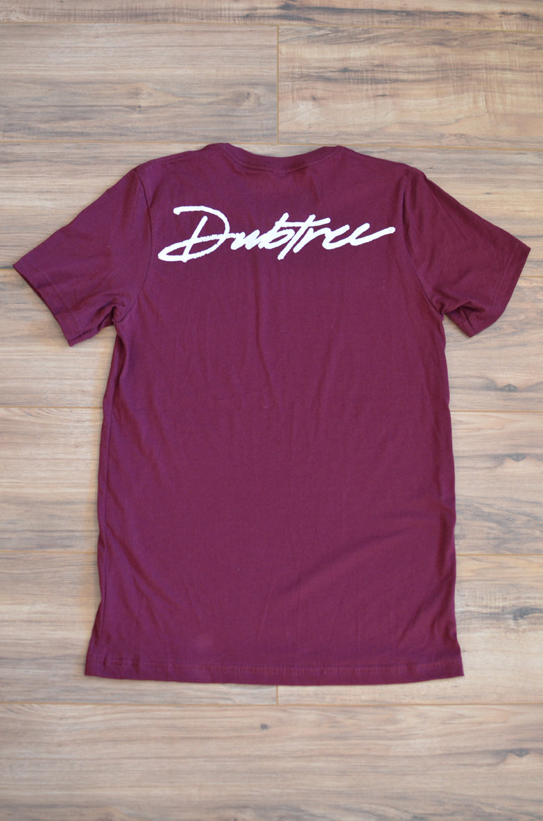 Script Tee - Maroon/Wht